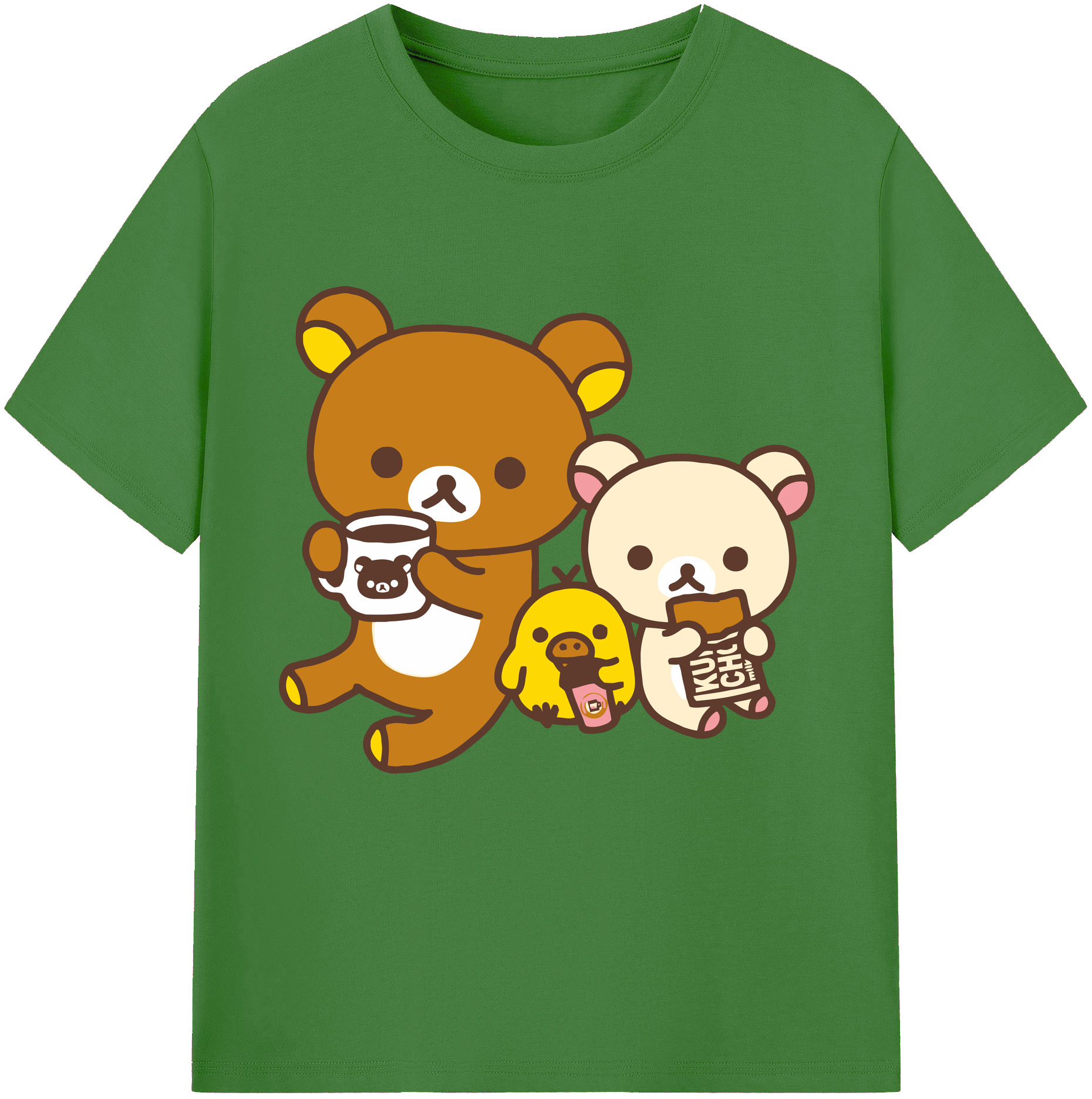 （画像用） リラックマ リラックマ キイロイトリ Rilakkuma Korilakkuma Kiiroitori レディースカジュアルプリントTシャツ（綿100％）